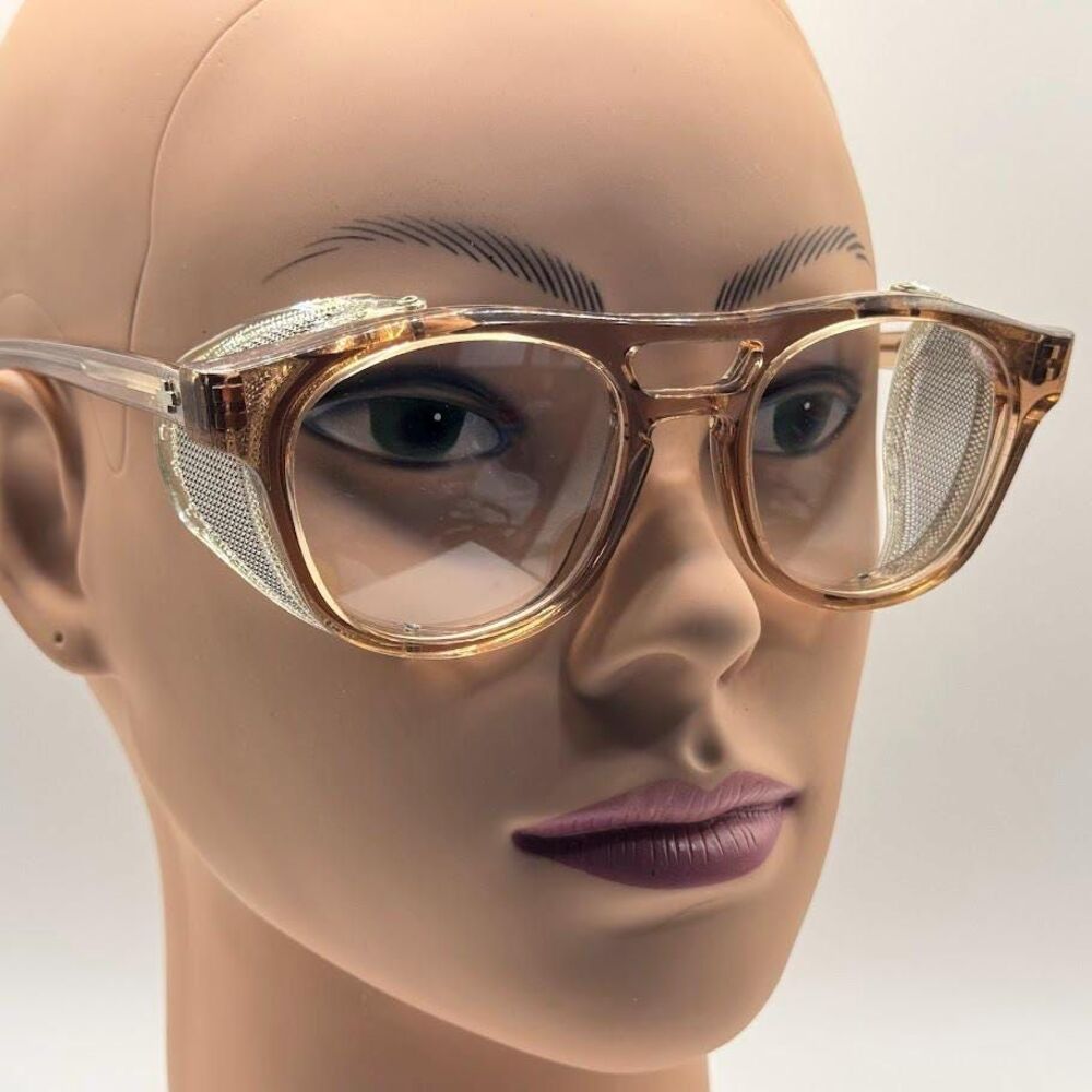 Vintage Titmus Safety Glasses | Translucent Champagne Gray Frames | Industrial